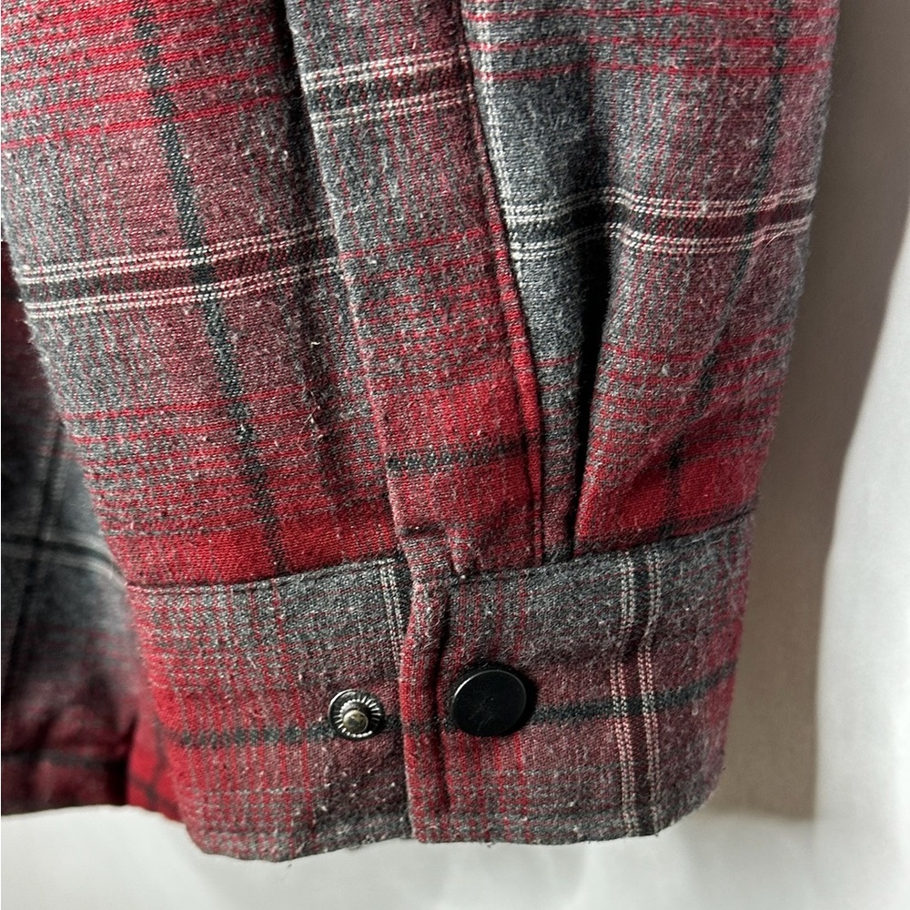 Rugged Elements Red Gray Plaid Snap Front Shirt J… - image 4